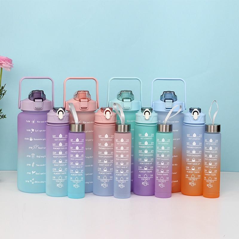 kit 3 Garrafas De Água Squeeze para Academia