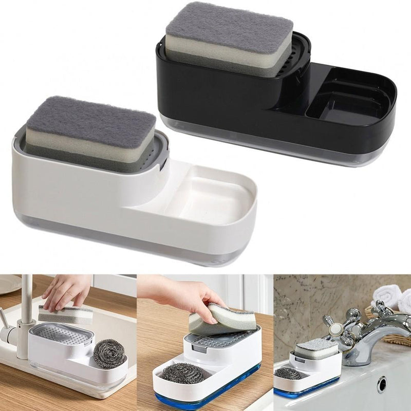 Porta Esponja com Dispenser de Detergente para Cozinha