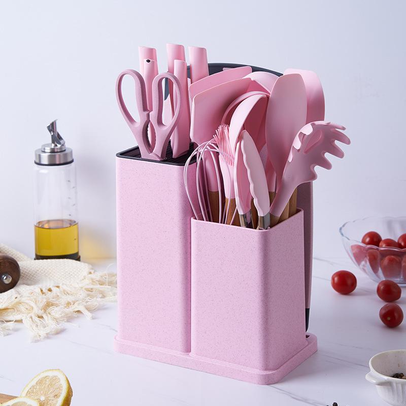 Kit de Utensílios de Cozinha em Silicone - Jogo de 19 Utensílios