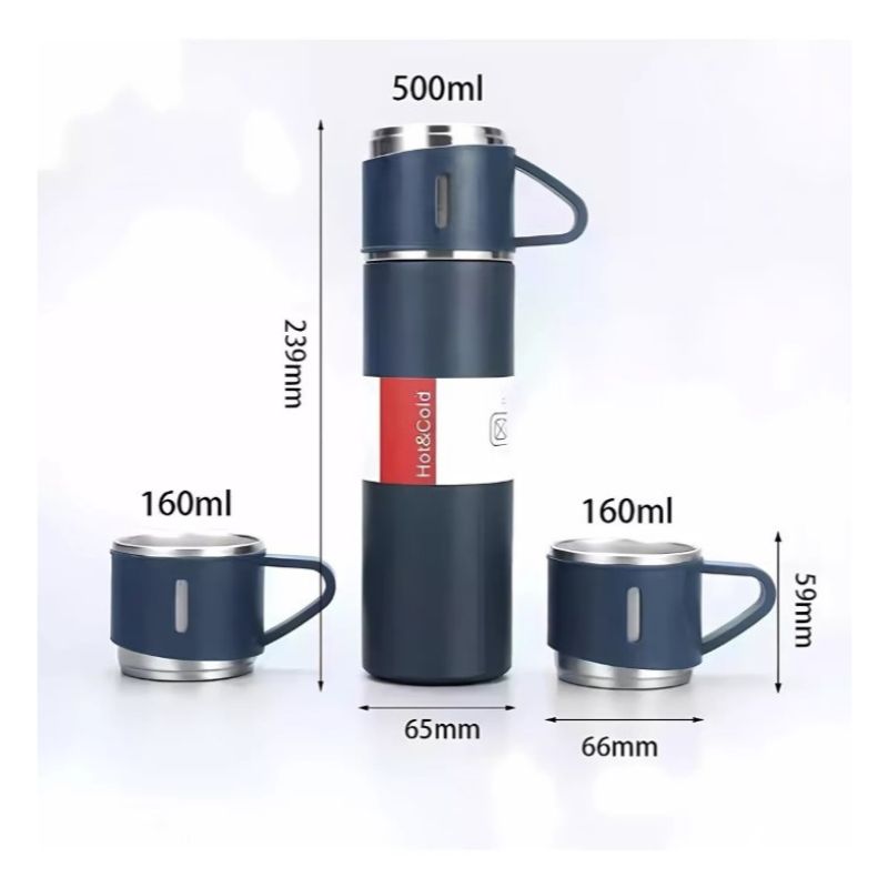 Garrafa Térmica em Inox com 3 Xícaras