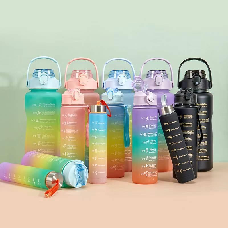 kit 3 Garrafas De Água Squeeze para Academia