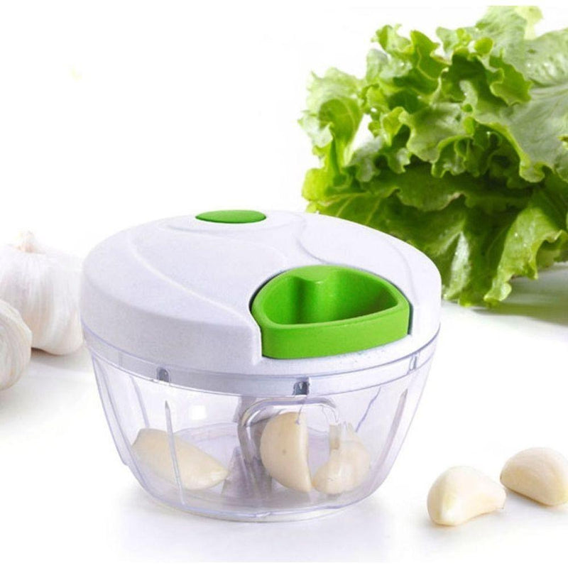 Mini Processador Triturador de Alimentos Manual com 3 Lâminas