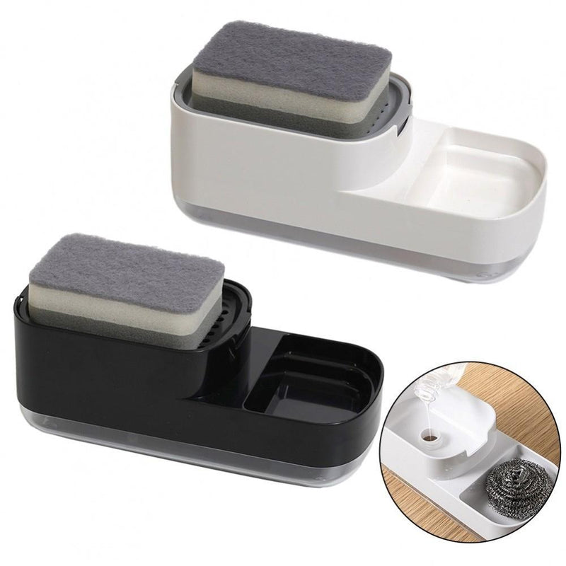 Porta Esponja com Dispenser de Detergente para Cozinha