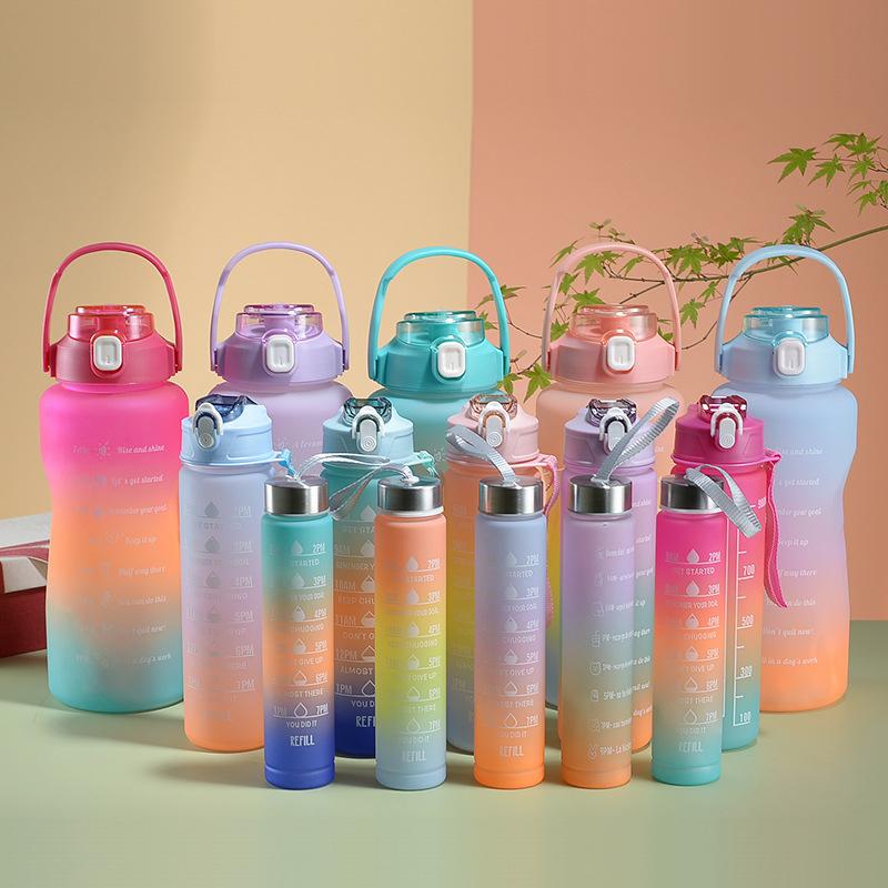 kit 3 Garrafas De Água Squeeze para Academia