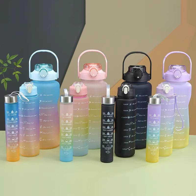 kit 3 Garrafas De Água Squeeze para Academia