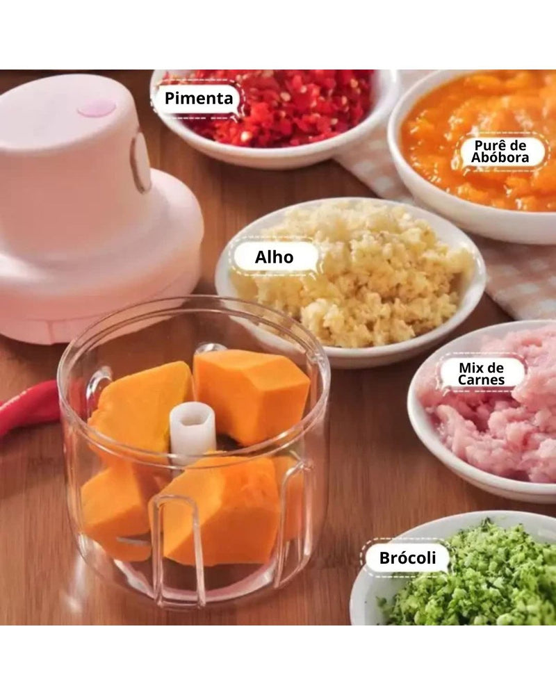 Mini Processador de Alimentos Sem Fio Recarregável