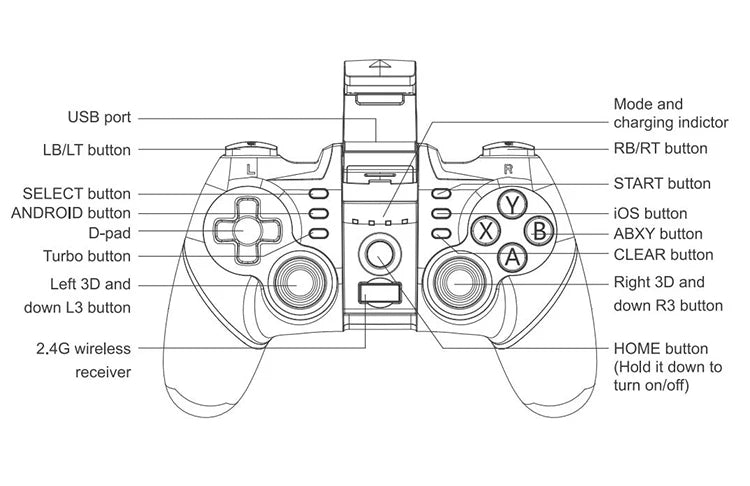 Control Gamepad PUBG Bluetooth USB For iPhone Android PC PS4 PS3 Playstation PS 4 3 Nintendo Switch Controller Mobile Game Pad