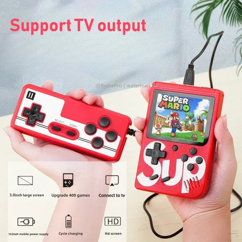 Classic Sup Portable Game Console with 3.0 Inch Screen 400 Games Support Gamepad and HDMI TV Output Retro Handheld Game Console
