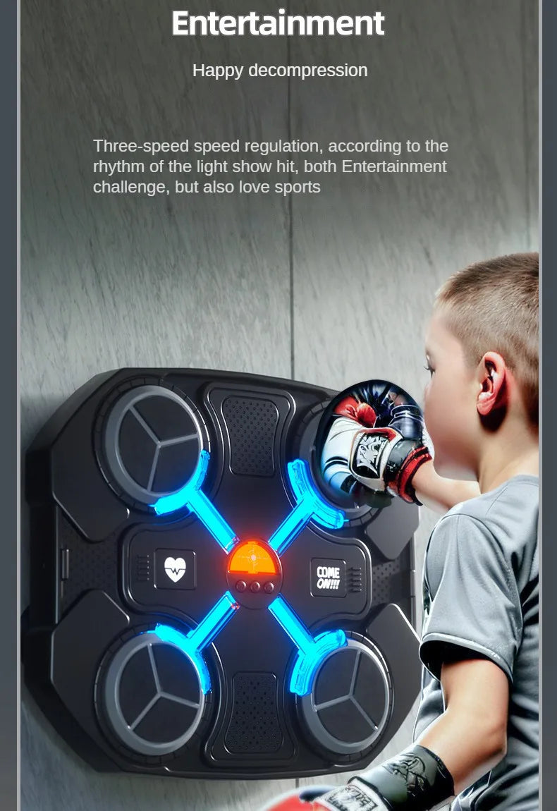 Home Stress Relief Bluetooth Musical Boxing Target Fitness Rhythm Trainer Electron Reaction Target No Drilling Boys Toys Gifts